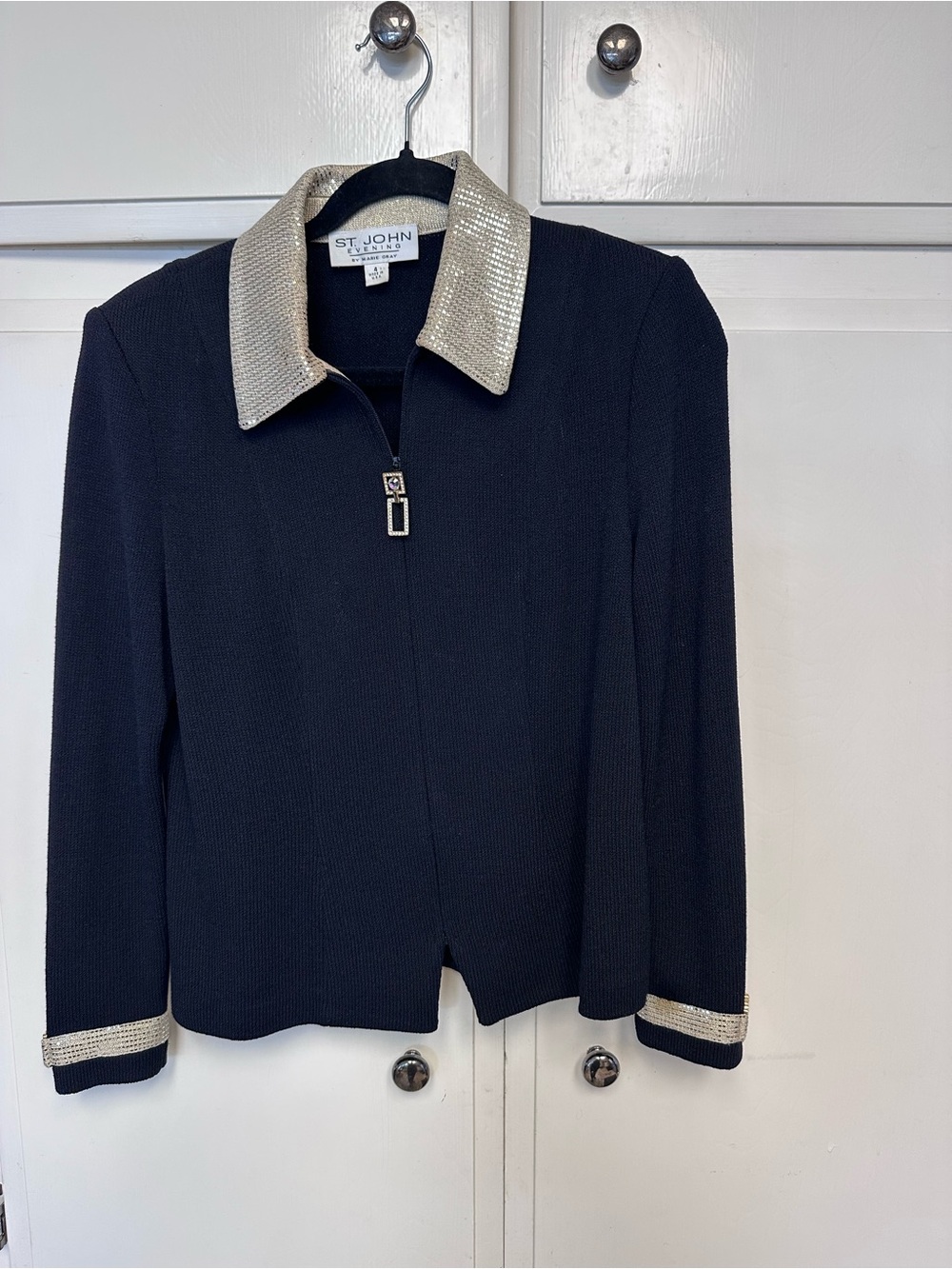 St. John Evening by Marie Gray Knit Jacket and St John basic skirt Black/Black - Picture 11 of 16